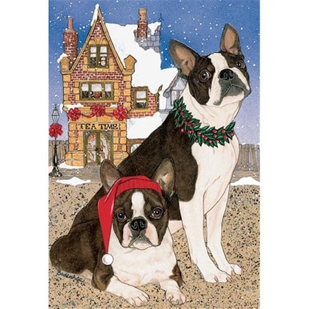 Pipsqueak Productions Pipsqueak Productions C919 Holiday Boxed Cards- Boston Terrier C919